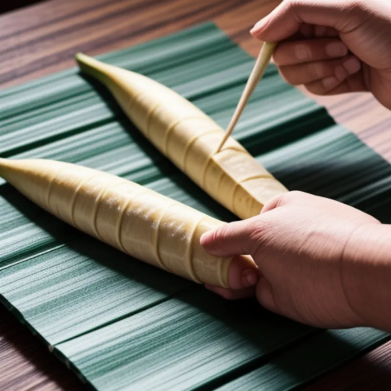 Wrapping Ducana in Banana Leaves